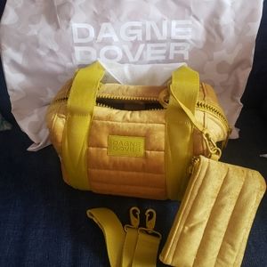 Limited Edition Dagne Dover Ochre Velver Puff Small Landon Carryall Duffle Bag